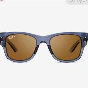 Ray-Ban Mega Wayfarer Transparent Blue Frame Sunglasses